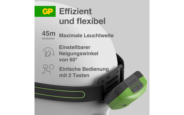 Produktbild GP Batteries CH43 Stirnlampe 150 Lumen mit roter LED 1