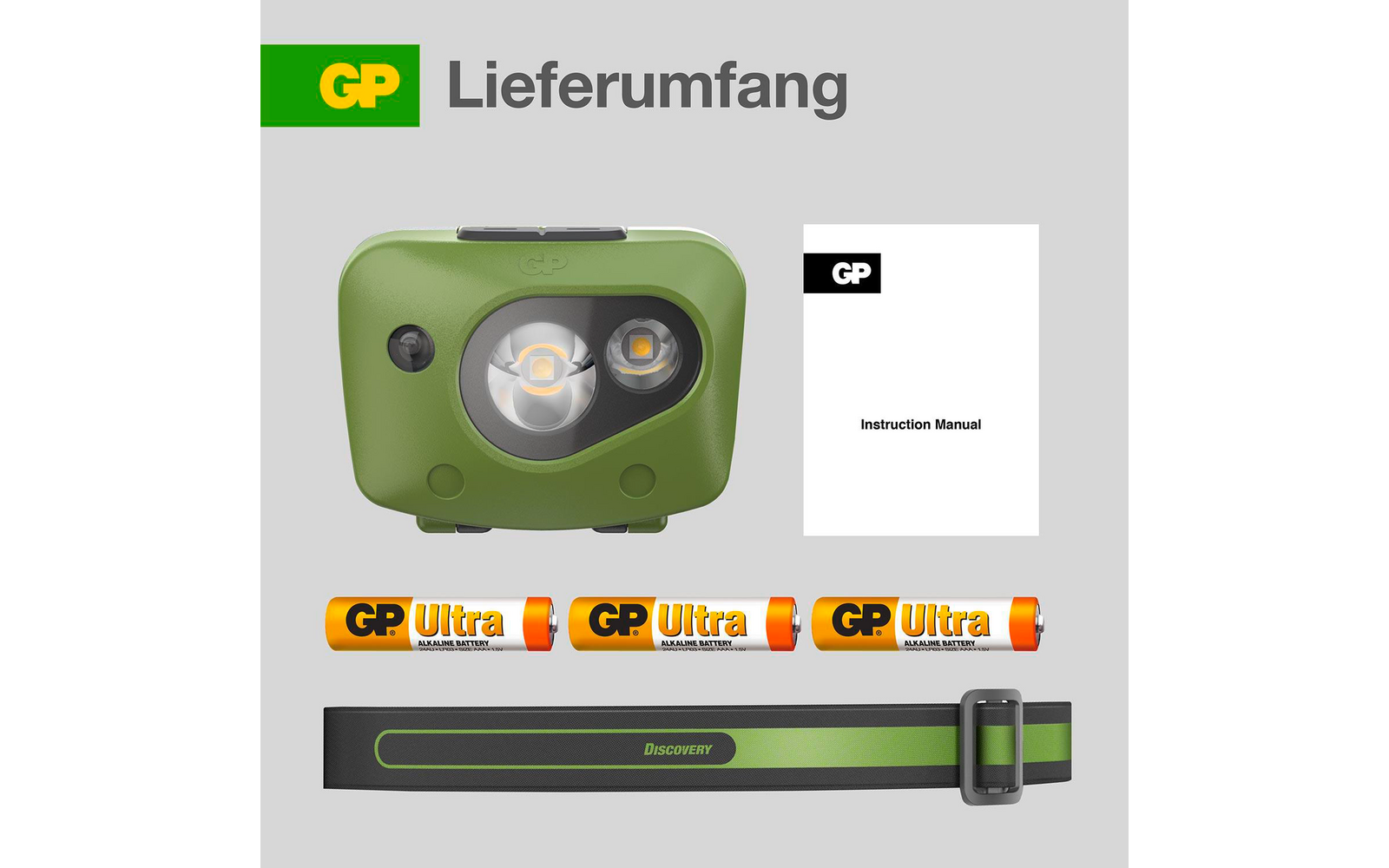 Produktbild GP Batteries CH43 Stirnlampe 150 Lumen mit roter LED 1