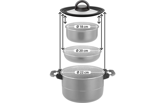 Produktbild Brunner Fusion Topfset 8-teilig stapelbar Vacublock System und Magnetgriffe 1