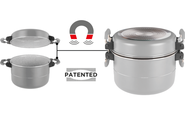 Produktbild Brunner Fusion Topfset 8-teilig stapelbar Vacublock System und Magnetgriffe 1