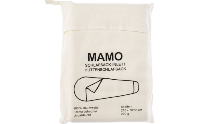 Cocoon MAMO Sac de couchage pour refuges de montagne Mumie 210 x 78/50 cm