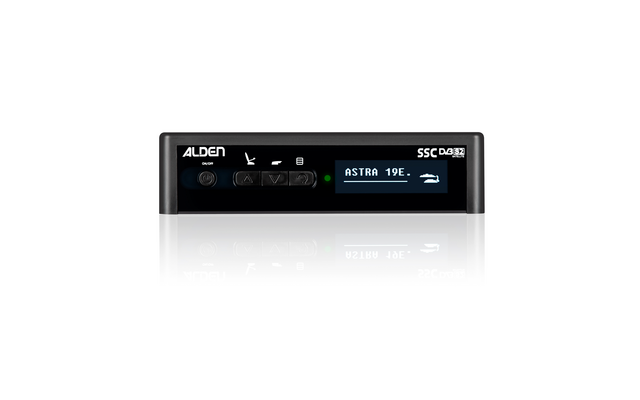 Alden AS280-P-T-G30-185DT Satellite TV Set consisting of AS2 80 HD Platinium Satellite System as well as S.S.C. HD Control Module and Ultrawide TV 18.5 inch