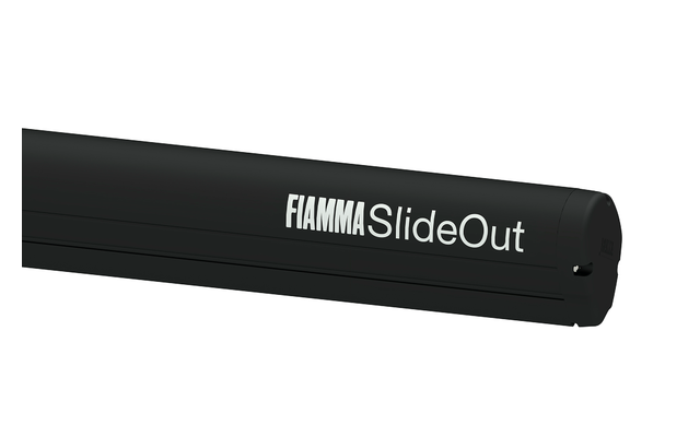 Fiamma Slide Out 280 Markise für mobile Fahrzeugwände Tuchfarbe Royal Grey Gehäusefarbe Deep Black 280 cm
