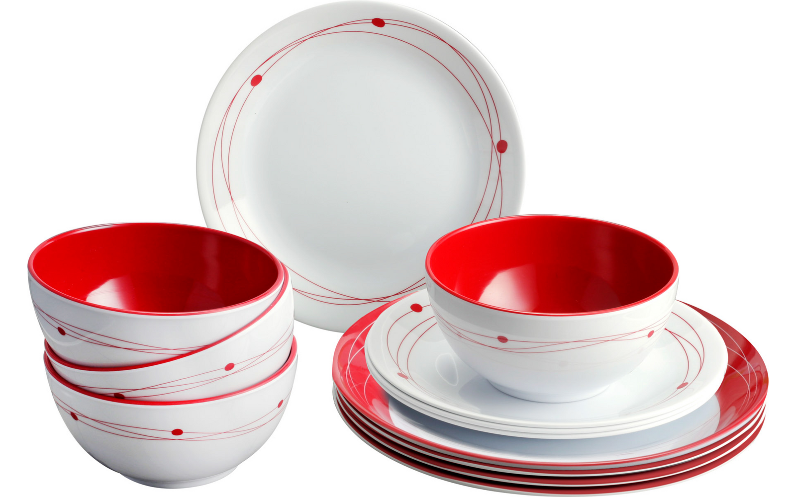 Produktbild Brunner Midday Melamin Geschirrset rutschhemmend BPA-frei unzerbrechlich 12-teilig 1