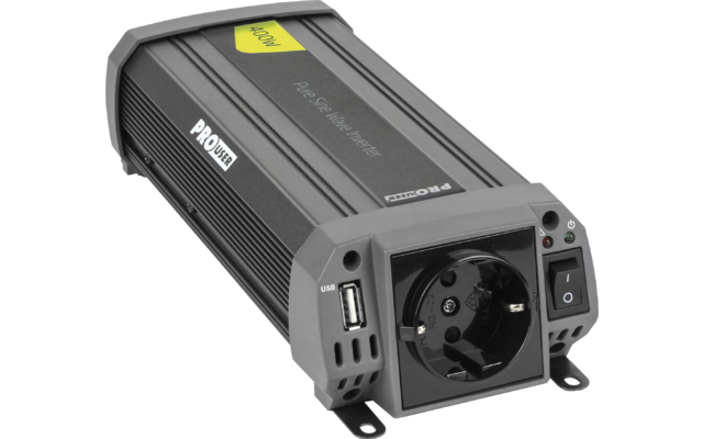 ProUser Wechselrichter Reine Sinuswelle mit USB Lader 12 V auf 230 V  40 A 400 W 