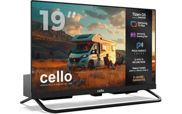 Product afbeelding Cello CTrav Smart Tizen OS Camping LED TV mit Triple Tuner, WLAN, Bluetooth, 12/24/230 V 1