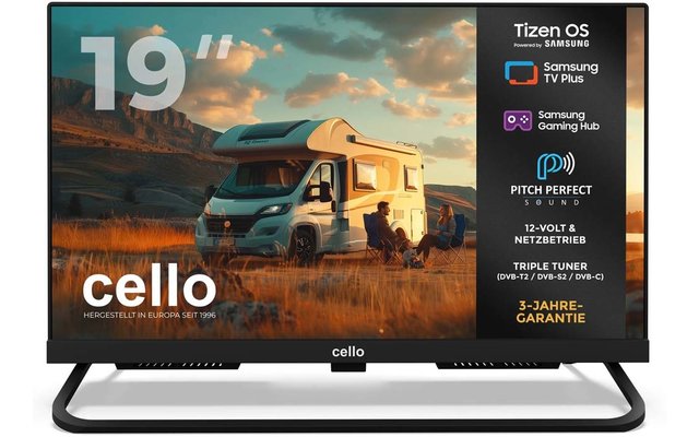 Product afbeelding Cello CTrav Smart Tizen OS Camping LED TV mit Triple Tuner, WLAN, Bluetooth, 12/24/230 V 1