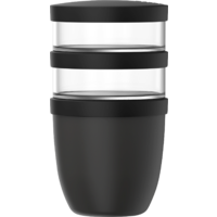 Mepal Ellipse Lunchpot 3 pi&egrave;ces avec trois compartiments s&eacute;par&eacute;s et anti-fuite 500 ml et 2x 200 ml nordic black