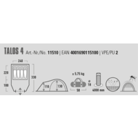 High Peak Talos 4 koepeltent