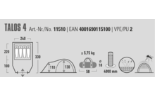 305110 - High Peak Talos 4 Kuppelzelt für 4 Personen