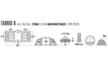 305160 - High Peak Tauris 6 Tunnelzelt für 6 Personen