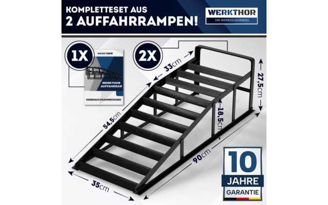 Produktbild Werkthor KFZ Auffahrrampen Set bis 3 Tonnen  1