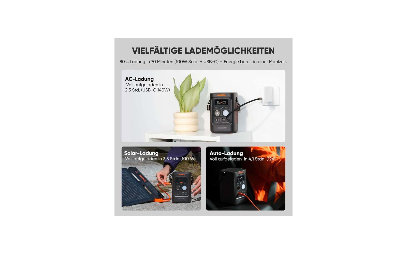 Produktbild Jackery Explorer 300D tragbare Powerstation 288 Wh / 300 W 1