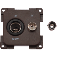 Inprojal System 10.000 Kombi Steckdose 12V mit TV braun