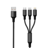 cable de carga USB 3 en 1 2GO 300 cm negro