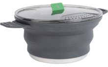 312541 - Bo-Camp faltbarer Kochtopf 2,5 l aus Silikon mit Edelstahlboden und Tritan-Deckel