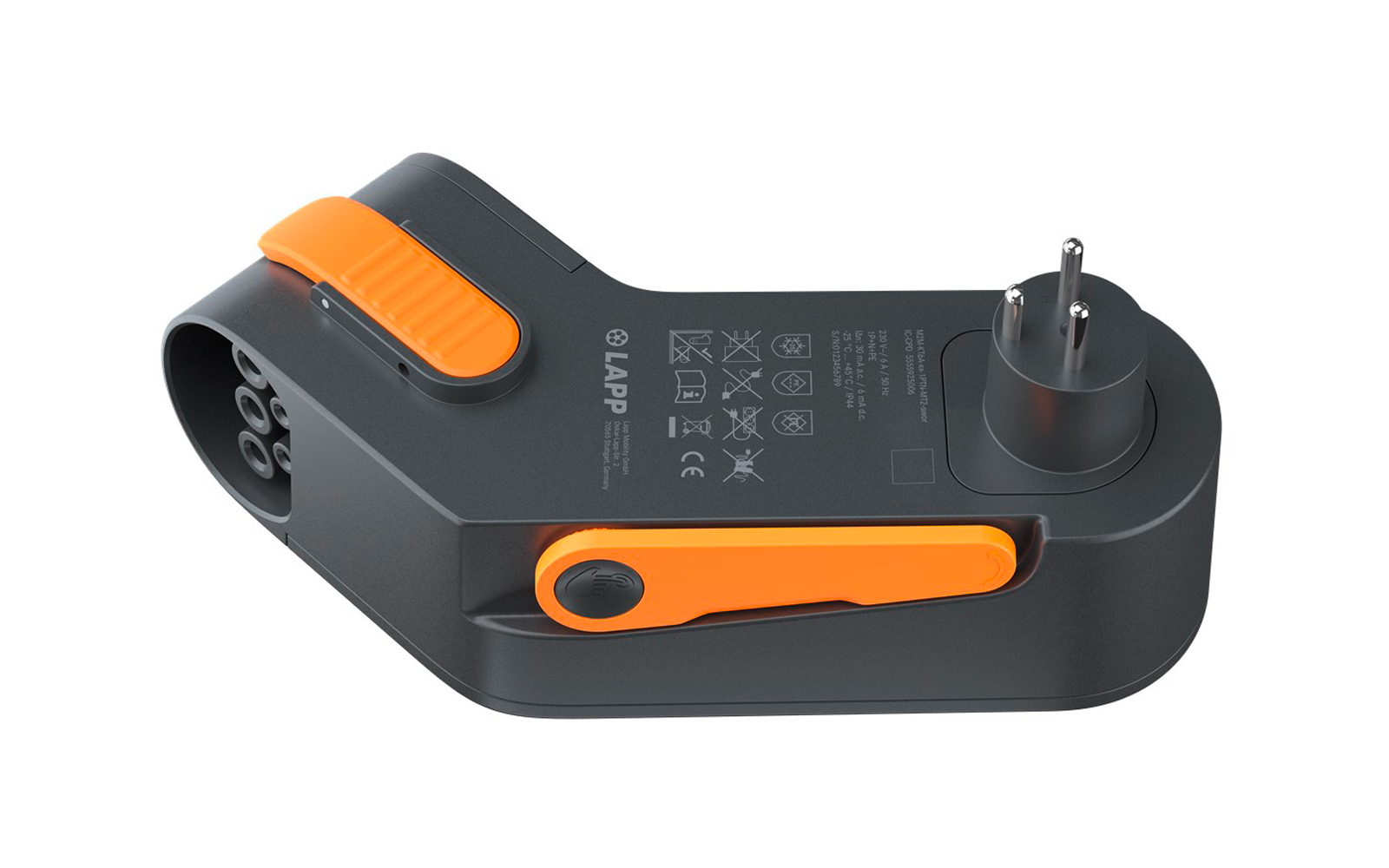 Immagine del prodotto Lapp Mobility Dock D&auml;nemark Ladeger&auml;t f&uuml;r Elektrofahrzeug Typ 2 Mode 2 / 1-phasig 6 A bis 1,4 kW 1