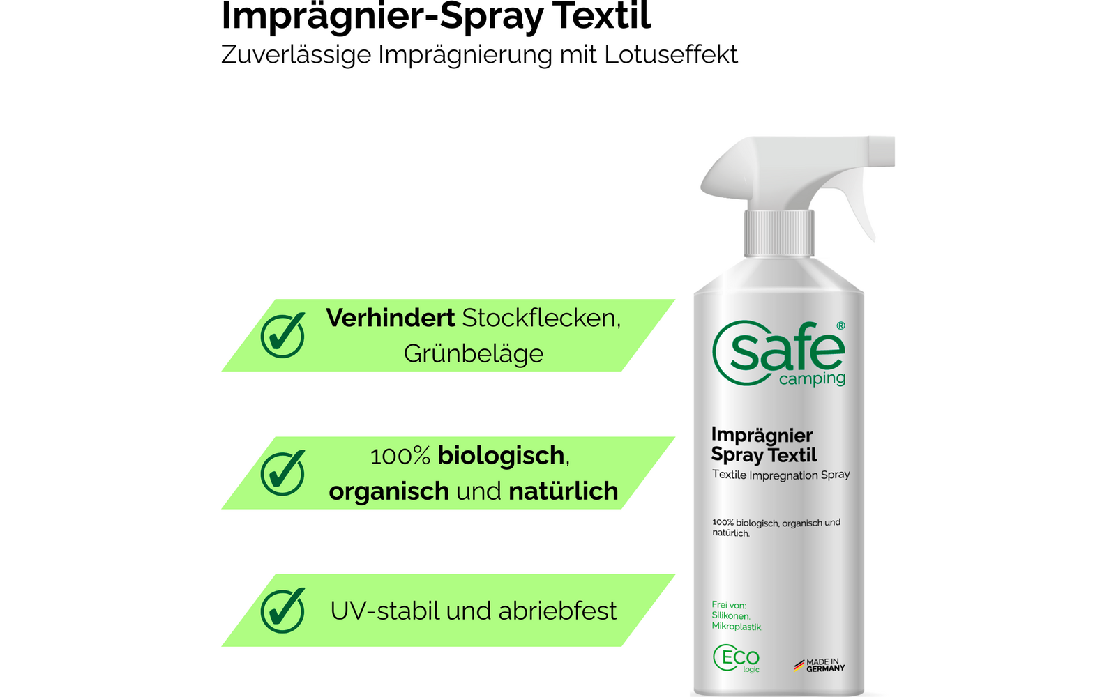 Produktbild Safe Camping Impr&auml;gnier-Spray Textil Impr&auml;gnierspray wetterbest&auml;ndig 1