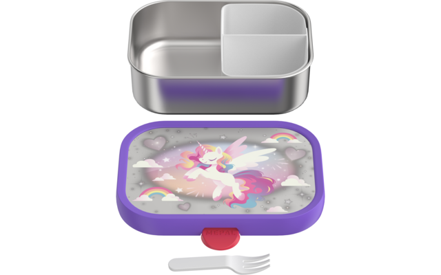 Produktbild Mepal Campus Brotdose Edelstahl mit Bento-Einsatz und Gabel 750 ml 1