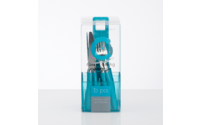 313795 - Flamefield Aqua Granite Cutlery Set Besteckset 16-teilig blau