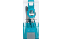 313795 - Flamefield Aqua Granite Cutlery Set Besteckset 16-teilig blau