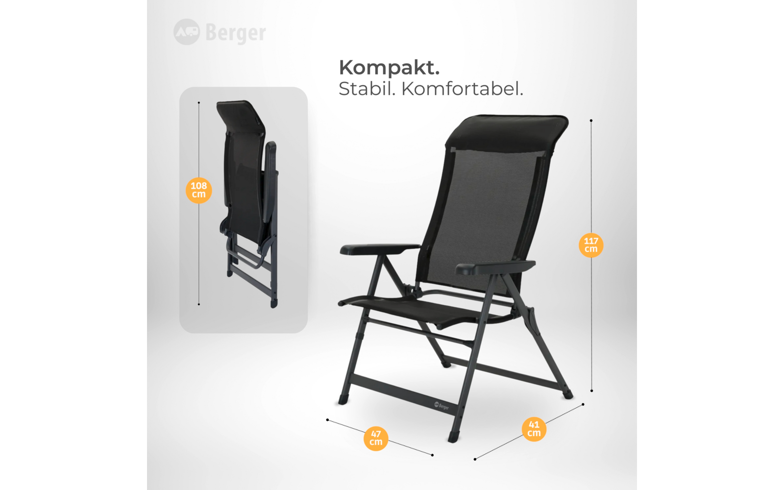 Produktbild Berger Iseo Luxus Klappstuhl (verschiedene Modelle) 1