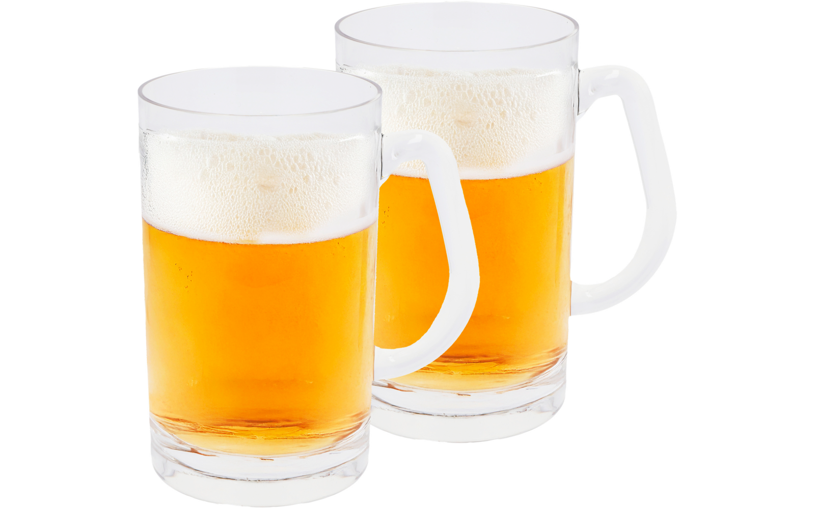 Zwei Biergläser mit Schaum