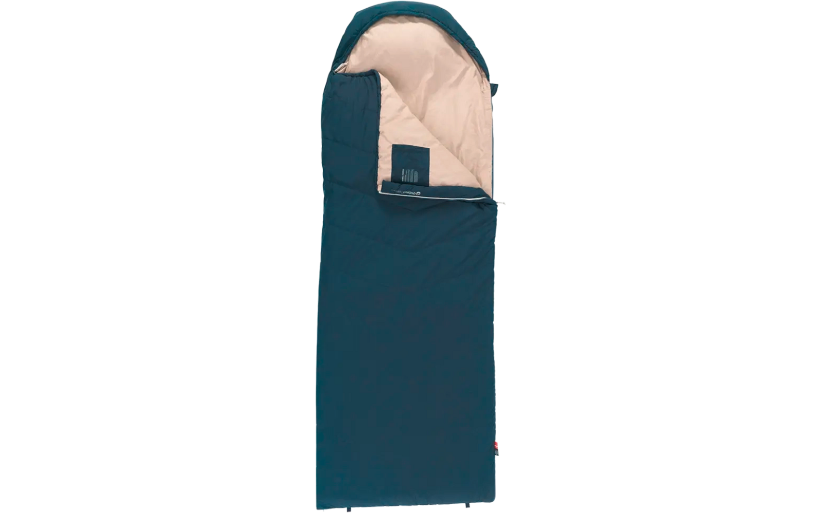 Blauwe slaapzak met beige gevoerde bovenkant