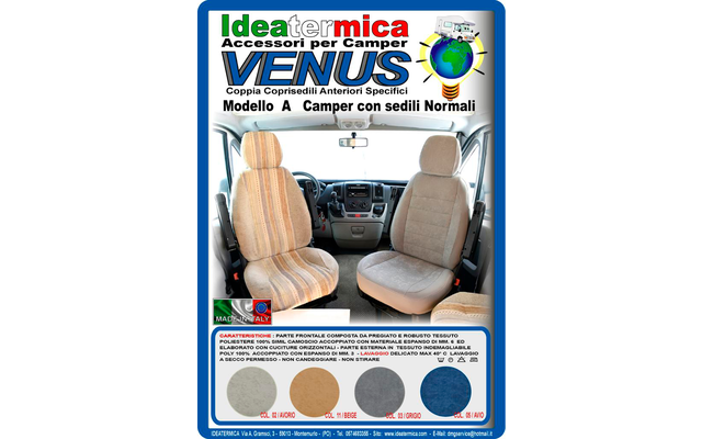 Ideatermica Venus seat cover 2 pieces beige