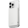 Smartphone blanc avec triple caméra et coque rainurée