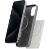 Smartphone noir avec coque de protection noire sur fond blanc