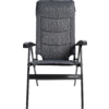 Chaise noire avec dossier, assise et accoudoirs rembourrés