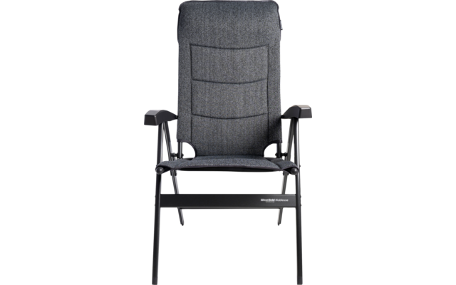 Chaise noire avec dossier, assise et accoudoirs rembourrés