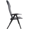 Chaise grise avec dossier haut et pieds en métal