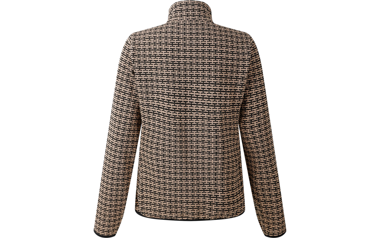 Brauner und schwarzer karierten Blazer von hinten