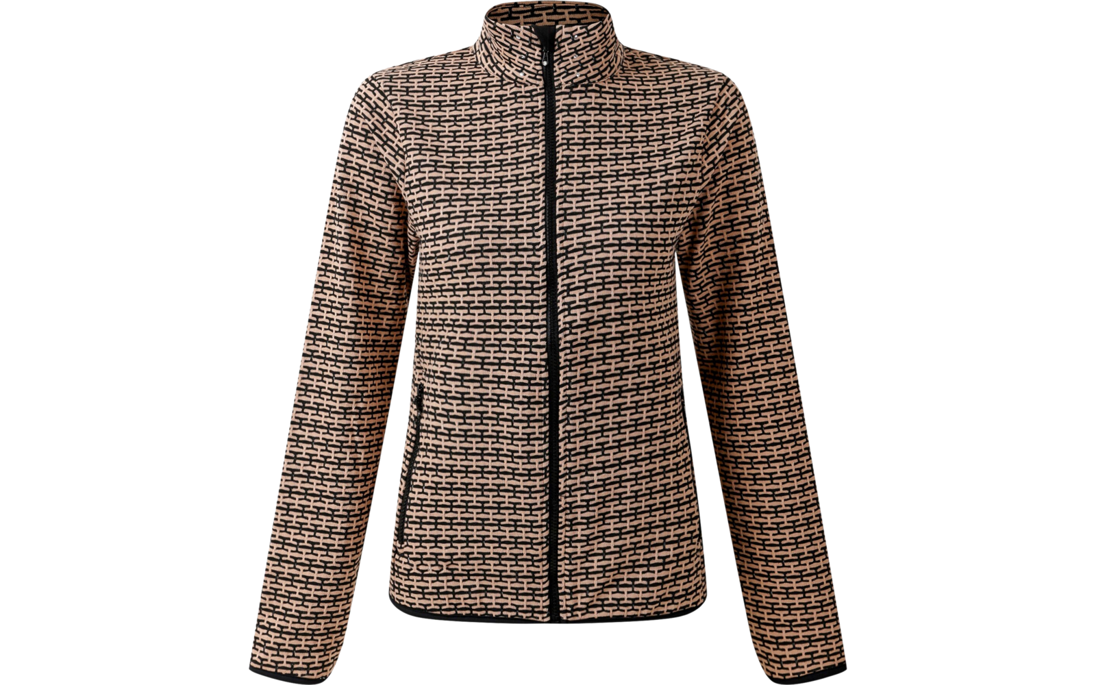 Braune kariert gemusterte Jacke mit Reißverschluss