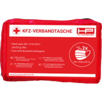 HP Auto-accessoires Eerste Hulptas voor in de auto inclusief 2x Mond- en Neusbeschermers Rood