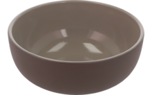 Un bol rond en céramique marron