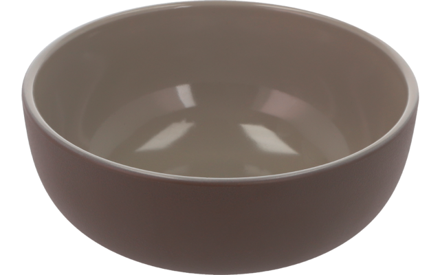 Un bol rond en céramique marron