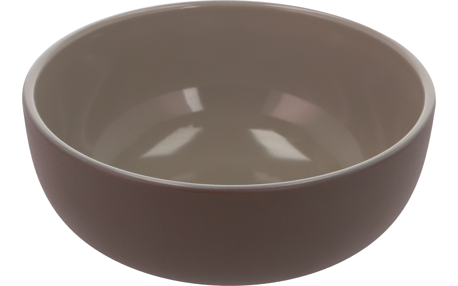 Un bol rond en céramique marron