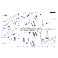 Thule inzetstukken voor afstandhouders zwart 4 stuks voor fietsendrager Sport G2 / Elite G2 / Elite Van XT - Thule onderdeelnummer 1500603157