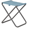 Klapphocker mit blauem Sitz und schwarzem Gestell
