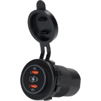 Cargador Haba con 2 puertos USB-C PD Power Line negro
