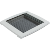 White square frame with black slatted insert