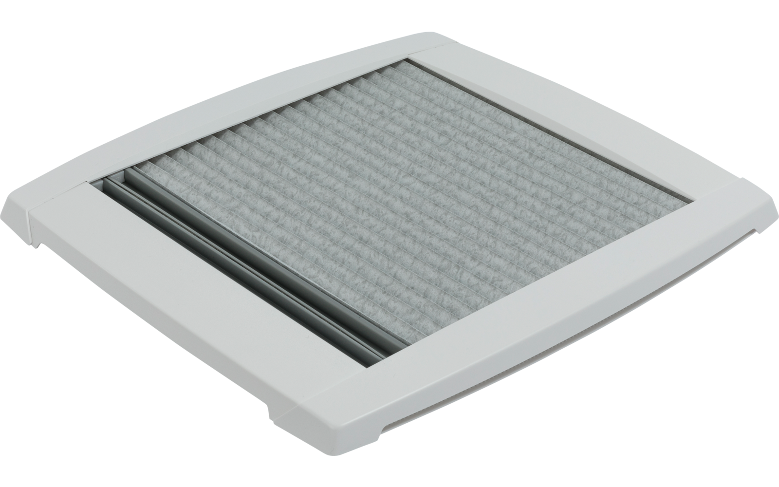 White square ceiling light with metal grid
