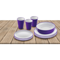 Omada servies set met soepbord 16 stuks violet