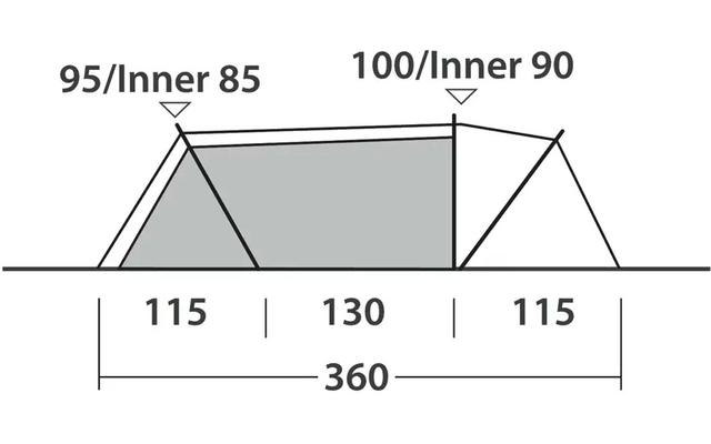 Schematische Darstellung eines trapezförmigen Körpers mit Maßen und Winkeln