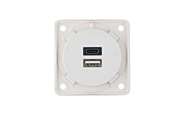 Image du produit Berker Integro USB A+C Ladesteckdose 12 V polarwei&szlig; 1