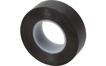 Rolle schwarzes Klebeband mit weißem Innenkern