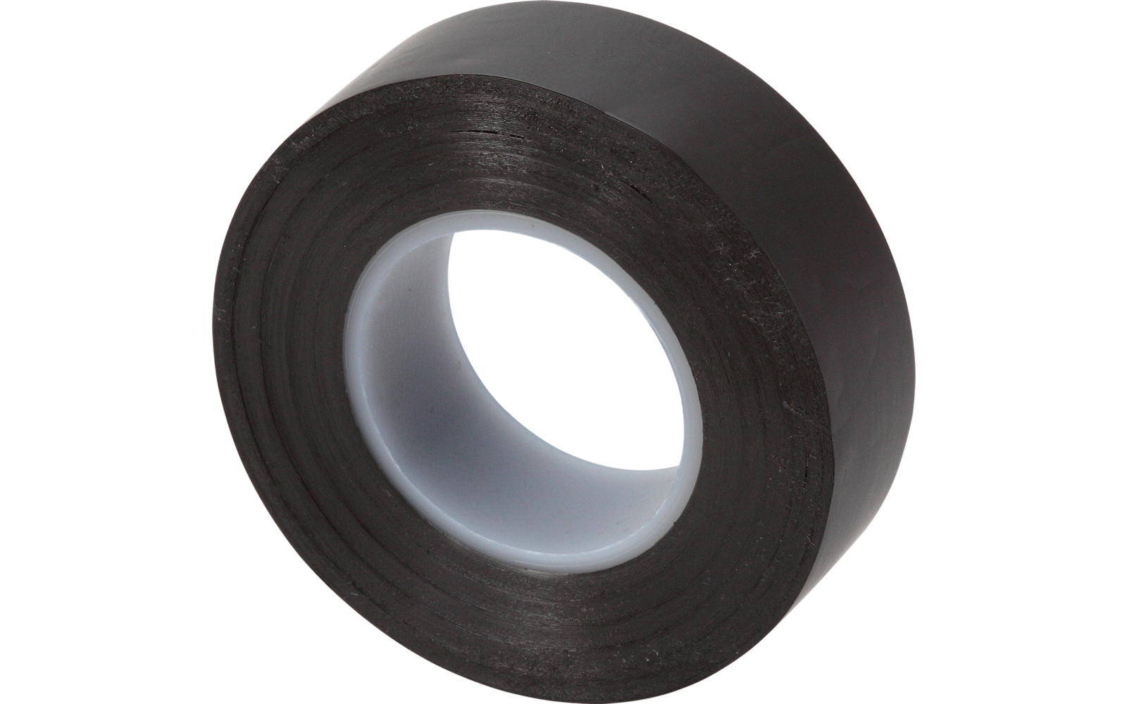 Rotolo di nastro adesivo nero con nucleo interno bianco